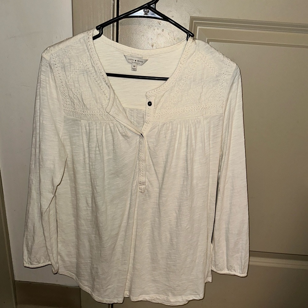 Lucky brand white long sleeve